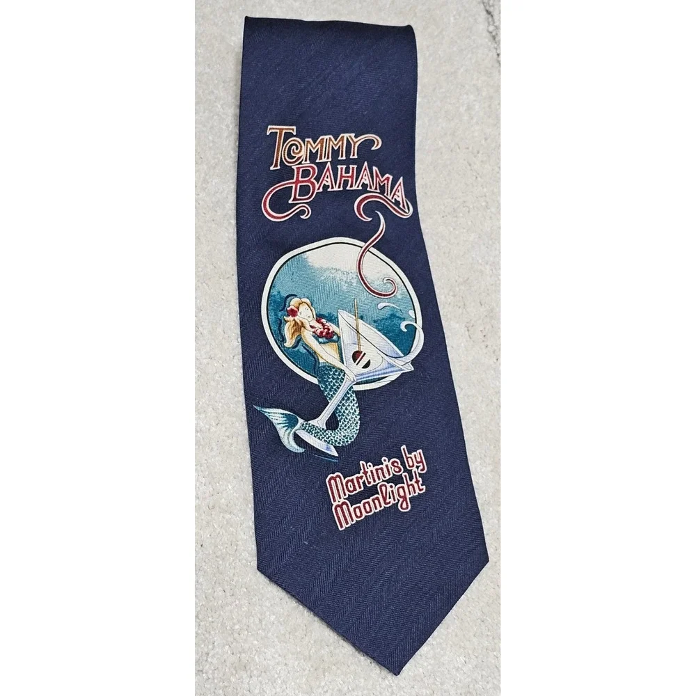 Tommy Bahama Mens Navy Silk Mermaid‎ 